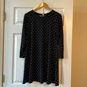 Old Navy black with white polka dot swing dress